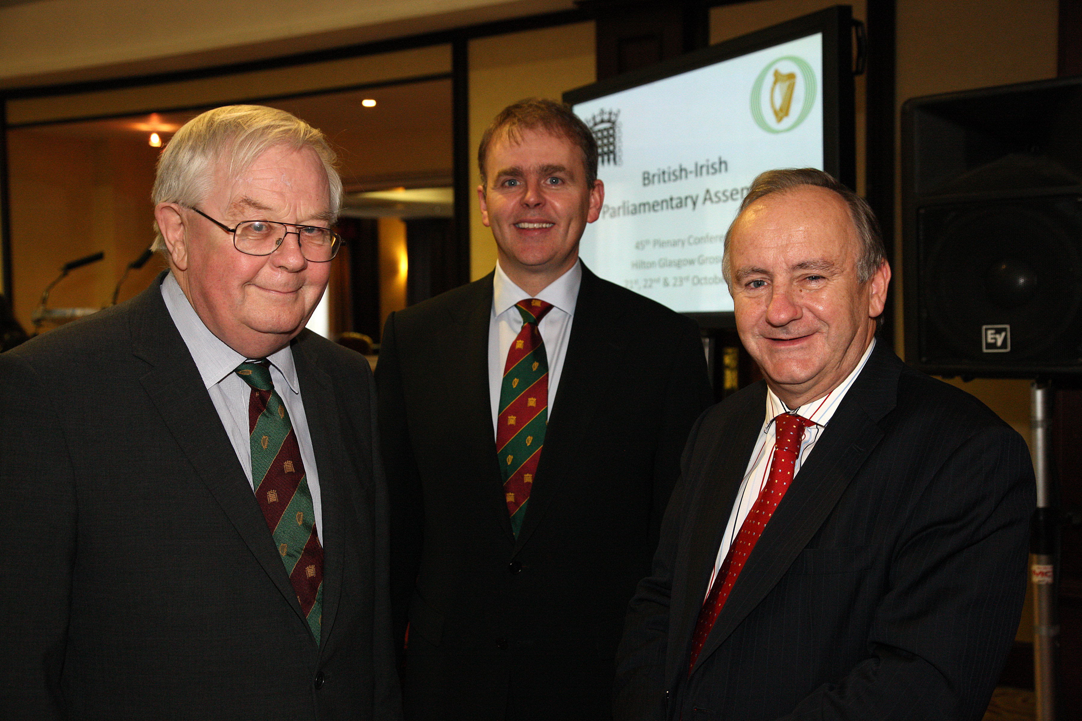 Professor Sir William McKay, Chair of the Commission on the Consequences of Devolution for the House of Commons, with the Co-Chairmen at the 45th plenary in Glasgow