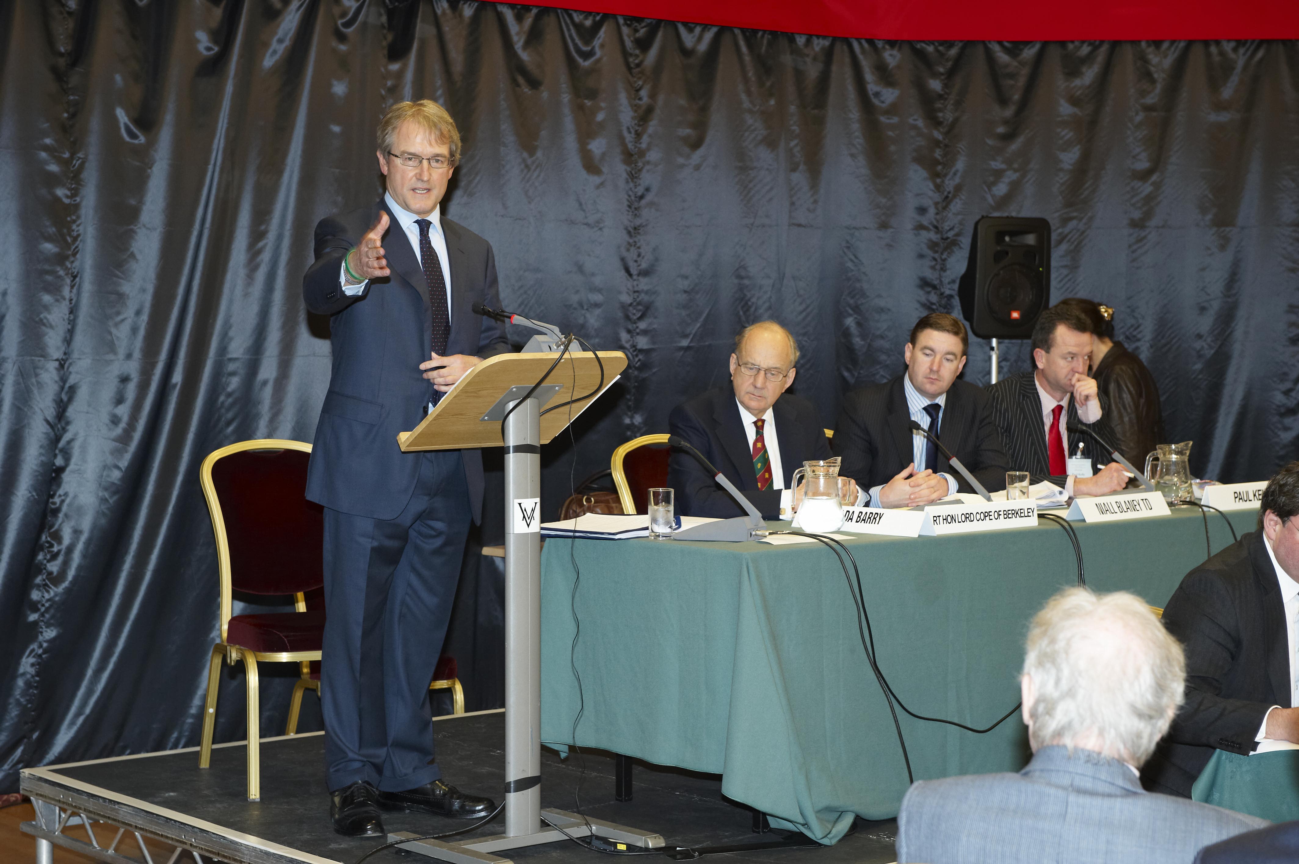 Secretary of State for Northern Ireland, Owen Paterson MP, addresses the BIPA plenary in the Isle of Man